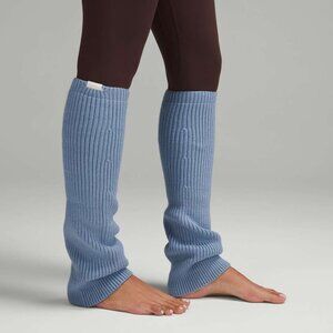 NWT Lululemon Ribbed Knit Merino Wool-Blend Leg Warmers, O/S, Blue Willow